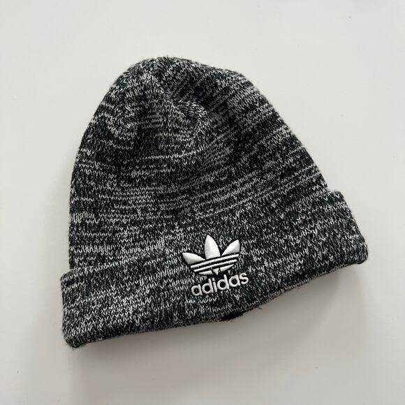 Adidas knit beanie black white gray marled - Picture 1 of 4